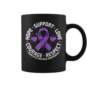 Domestic Violence Awareness Love Support Purple Ribbon Coffee Mug - Monsterry UK