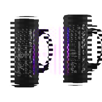 Domestic Violence Strong Survivor Purple American Flag Gift Gift For Women Coffee Mug - Thegiftio