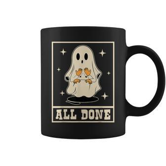 All Done Sign Language Speech Halloween Ghost Teacher Sped Coffee Mug | Mazezy