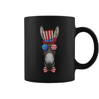 Donkey 4Th Of July American Donkey Usa Uncle Sam Hat Coffee Mug | Mazezy