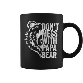Dont Mess With Papa Bear Vintage Funny Fathers Day Dad Men Coffee Mug | Mazezy