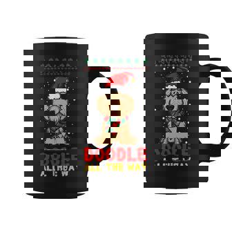 Doodle All The Way Funny Goldendoodle Santa Hat Christmas Coffee Mug - Monsterry