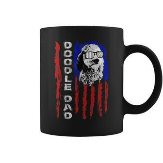 Doodle Dad Goldendoodle Dog American Flag 4Th Of July Men Coffee Mug - Monsterry