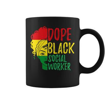 Dope Black Social Worker African American Job Proud Coffee Mug | Mazezy