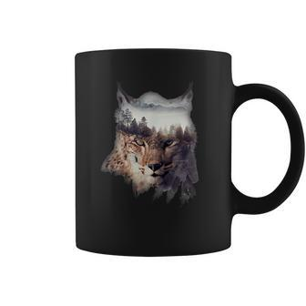 Double A Exposure Lynx Photomontage Canada Lynx Coffee Mug | Mazezy