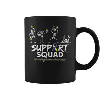 Down Syndrome Awareness Skeleton Support Squad Halloween Coffee Mug | Mazezy