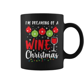 Im Dreaming Of A Wine Christmas Xmas Snowflakes Coffee Mug | Mazezy