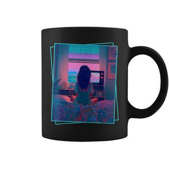 Dreamy Girl Vaporwave Anime Chill 90S Ethereal Alt Aesthetic Coffee Mug | Mazezy