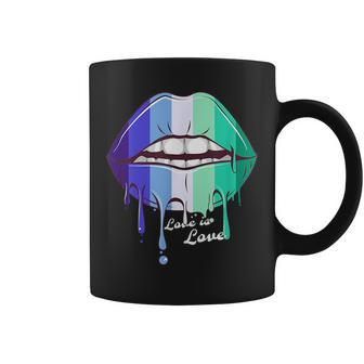 Dripping Lips With Gay Male Mlm Pride Flag For Gay Male Mlm Coffee Mug | Mazezy