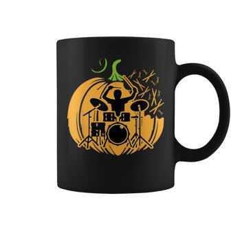 Drum-Mer Pumpkin Band Rock Music Lover Cool Musician Coffee Mug | Mazezy