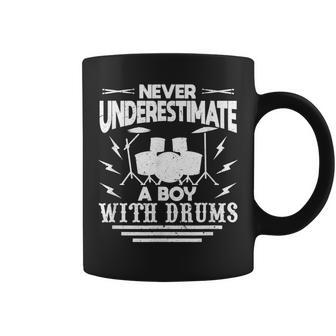 Drummer Boy Costume I Never Underestimate A Boy With Drums Coffee Mug - Seseable
