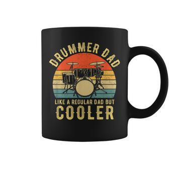 Drummer Dad Like A Regular Vintage Drummer Dad Fathers Day Coffee Mug | Mazezy