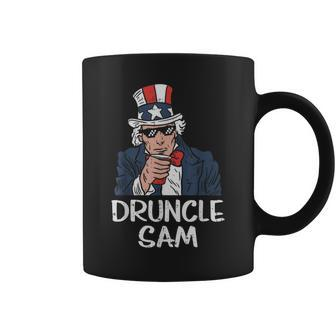Druncle Sam Funny Uncle Sam Beer 4Th Of July Party Drinking Drinking Funny Designs Funny Gifts Coffee Mug | Mazezy