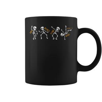 Dry Bones Come Alive Relaxed Skeleton Dancing Halloween Cute Coffee Mug | Mazezy