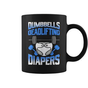 Dumbbell Barbell Diapers Father Fitness Gender Reveal Gift Coffee Mug | Mazezy