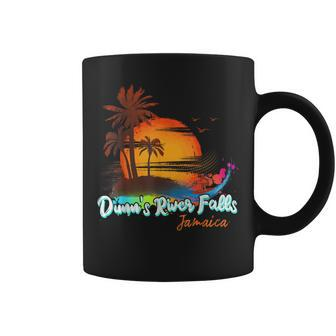 Dunn's River Falls Summer Vacation Palm Trees Sunset Men Coffee Mug | Mazezy