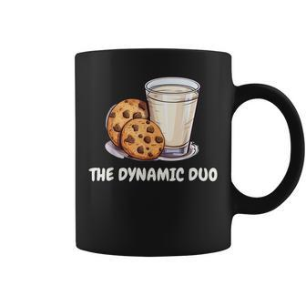 The Dynamic Duo Cookies And Milk Cute Friends Graphic Coffee Mug | Mazezy