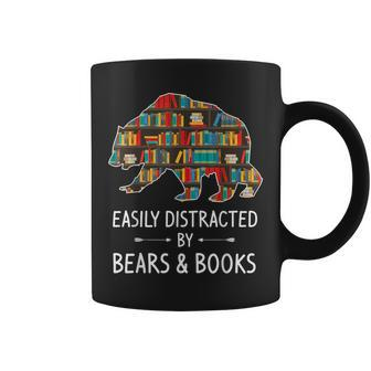 Easily Distracted By Bears & Books Lover Mammal Animal Coffee Mug | Mazezy