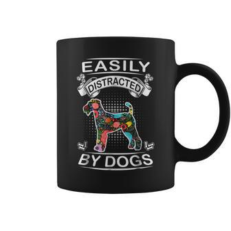 Easily Distracted By Dogs Airedale Terrier Funny Dog Coffee Mug | Mazezy