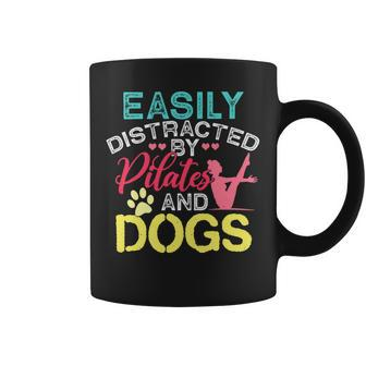 Easily Distracted By Pilates Dogs Fitness Coach Workout Coffee Mug - Monsterry AU