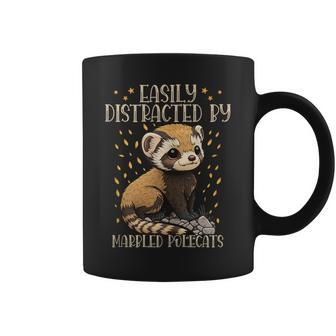 Easily Distracted By Marbled Polecats Cute European Mammal Coffee Mug | Mazezy