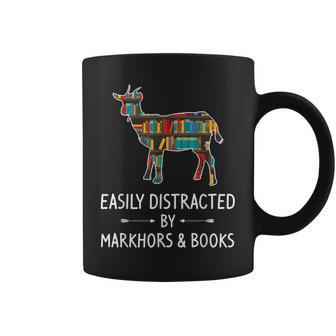 Easily Distracted By Markhors & Books Lover Goat Kid Coffee Mug | Mazezy