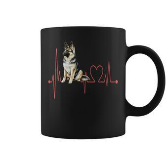 East European Shepherd Dog Heartbeat My Dogs Are My Cardio Coffee Mug | Mazezy