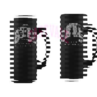 Eastvale California Ca Varsity Style Pink Text Coffee Mug | Mazezy