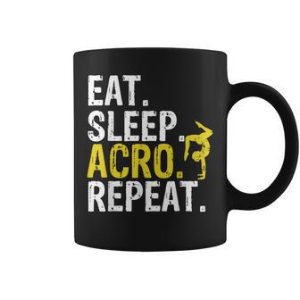 Eat Sleep Acro Repeat Acrobat Gymnastics Coffee Mug | Mazezy