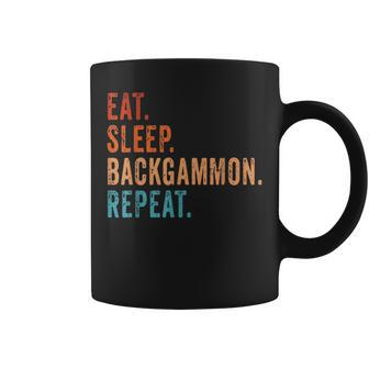 Eat Sleep Backgammon Repeat Board Game Players Fans Vintage Coffee Mug | Mazezy