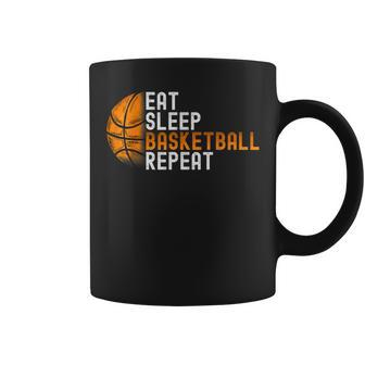 Eat Sleep Basketball Repeat Fun Basketball Player Coach Coffee Mug - Seseable