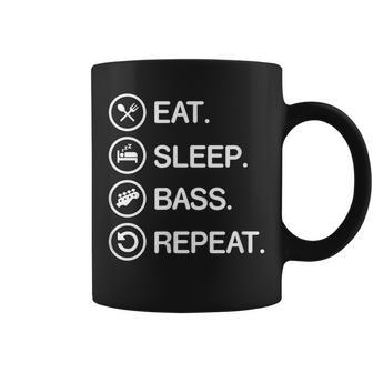 Eat Sleep Bass Repeat Funny Bass Guitar T Gift Guitar Funny Gifts Coffee Mug | Mazezy