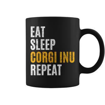 Eat Sleep Corgi Inu Repeat Vintage Retro Coffee Mug | Mazezy