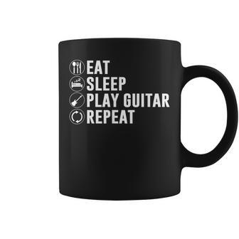 Eat Sleep Play Guitar Repeat Coffee Mug | Mazezy