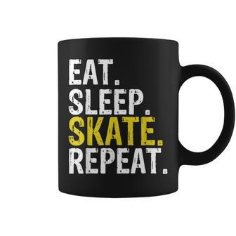 Eat Sleep Skate Repeat Ice Skating Coffee Mug | Mazezy