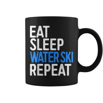 Eat Sleep Water Ski Repeat Water Skiing Coffee Mug | Mazezy