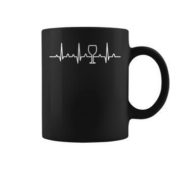 Ekg Wine Wine Heartbeat Pulse Coffee Mug - Seseable