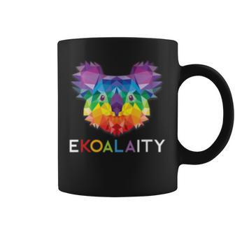Ekoalaity Cute Koala Rainbow Flag Gay Pride Month Gift Coffee Mug | Mazezy