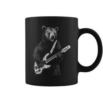 Electric Bass Guitar Bear Bassist And Music Teacher Coffee Mug - Monsterry