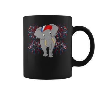 Elephant 4Th Of July American Flag Fireworks Costume Animal Coffee Mug - Monsterry UK