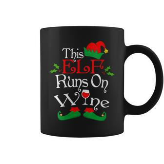 This Elf Runs On Wine Lovers Christmas Elves Xmas Coffee Mug | Mazezy