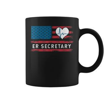 Emergency Room Hospital Secretary Squad Usa Flag Coffee Mug | Mazezy