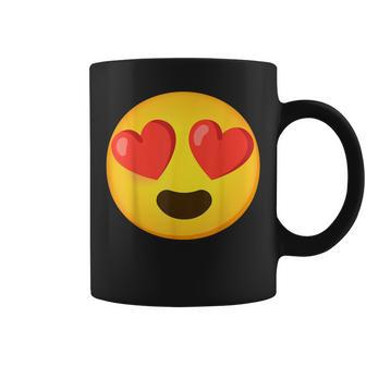 Emoticon Face Grin Hearts Coffee Mug - Monsterry AU