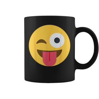 Emoticon Winking Face With Tongue Coffee Mug - Monsterry AU