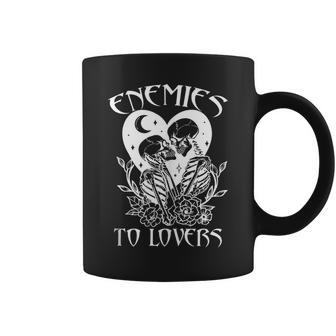 Enemies To Lovers Skeleton Bookish Romance Reader Book Club Coffee Mug | Mazezy