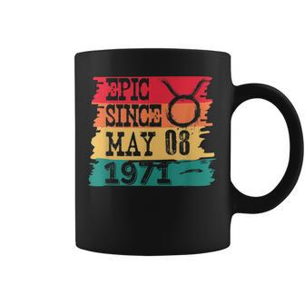 Epic Since May 08 Taurus Sign 1971 Birthday Retro Vintage Coffee Mug | Mazezy