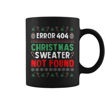 Error 404 Ugly Christmas Sweater Not Found Ugly Xmas Sweater Coffee Mug - Monsterry