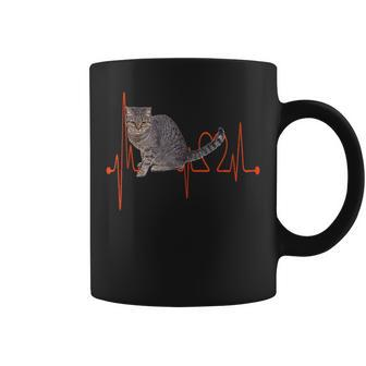 European Shorthair Cat Heartbeat Ekg Cats & Kitten Lovers Coffee Mug | Mazezy