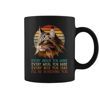Every Snack You Make Ill Be Watching Funny Maine Coon Meow Coffee Mug | Mazezy