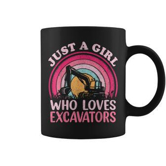 Excavator Lover Vintage Just A Girl Who Loves Excavators Coffee Mug - Monsterry AU